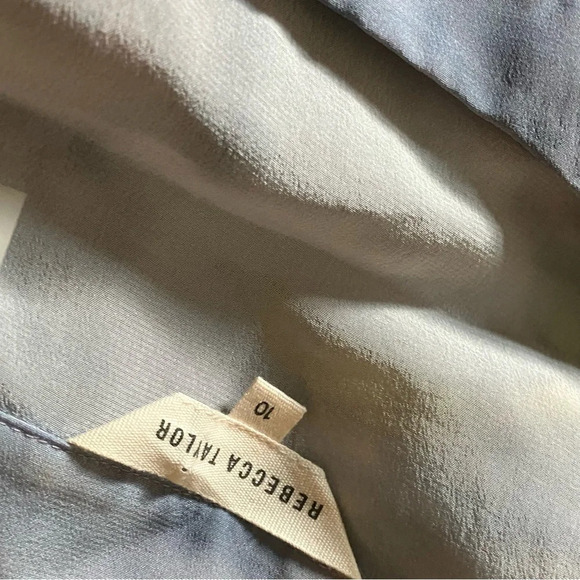 Rebecca Taylor 100% Silk Dreamy Flowy Crossover Front Cloud Watercolor Blouse 10 - Picture 5 of 7